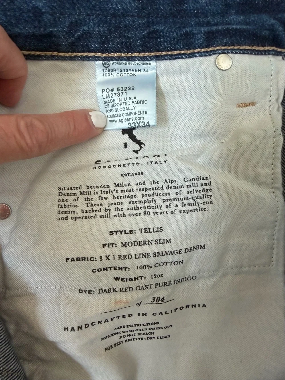 AG-Adriano Goldschmied Men's Tellis Modern Slim Selvage Jean